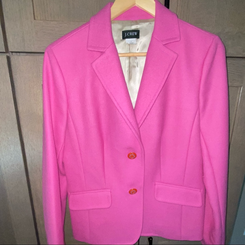 J.Crew Azalea Pink Wool Lexington Blazer